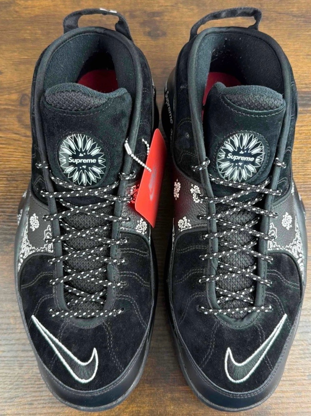 Nike Air Zoom Flight 95 SP x Supreme Black White Paisley Size 12 DJ8604-001 Rare - Picture 5 of 9